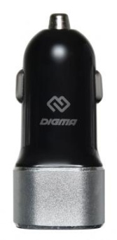 Автомобильное зар./устр. Digma DGCC-2U-3A-BS 15W 2.1A+1A 2xUSB универсальное черный от магазина РЭССИ