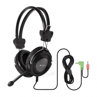 Наушники с микрофоном A4Tech HS-19 серебристый/черный 2м накладные оголовье (HS-19 (GREY)) от магазина РЭССИ