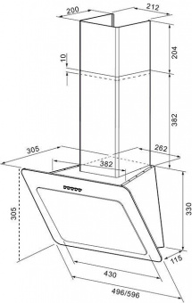 Вытяжка каминная Krona Liva 600 PB белый управление: кнопочное (1 мотор) от магазина РЭССИ
