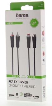 Кабель-удлинитель аудио Hama H-205259 2хRCA (f)/2хRCA (m) 1.5м. черный (00205259) от магазина РЭССИ
