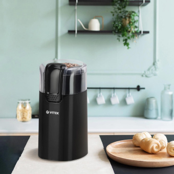 Кофемолка Vitek VT-7124 BK 150Вт сист.помол.:ротац.нож вместим.:60гр черный от магазина РЭССИ