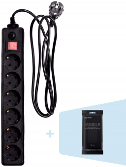 Сетевой фильтр Buro 600SH-16-1.8-B 1.8м (6 розеток) черный (коробка) от магазина РЭССИ