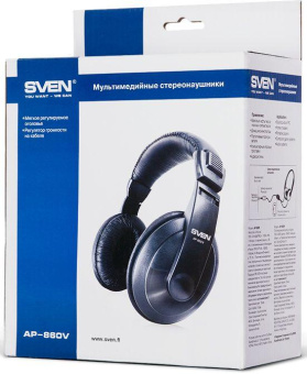Наушники мониторные Sven AP-860V 2.5м черный проводные оголовье (SV-AP860V) от магазина РЭССИ