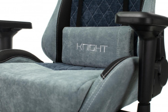 Кресло игровое Zombie VIKING 7 KNIGHT Fabric голубой текстиль/эко.кожа с подголов. крестов. металл от магазина РЭССИ