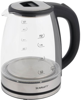 Чайник электрический Scarlett SC-EK27G30 1.8л. 1800Вт сталь/черный корпус: стекло/пластик от магазина РЭССИ