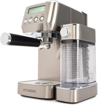 Кофеварка рожковая Hyundai HEM-9999 1350Вт серебристый от магазина РЭССИ