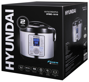 Мультиварка Hyundai HYMC-1616 5л 900Вт серебристый/черный от магазина РЭССИ