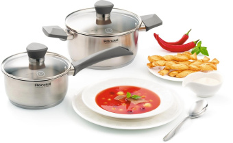 Кастрюля Rondell Strike RDS-715 4.8л. d=24см (с крышкой) стальной от магазина РЭССИ