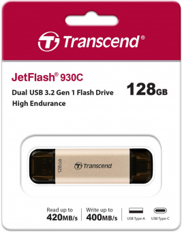 Флеш Диск Transcend 128Gb Jetflash 930С TS128GJF930C USB3.0 золотистый/черный от магазина РЭССИ