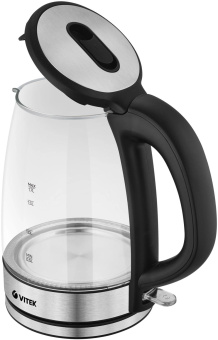Чайник электрический Vitek VT-1180 1.7л. 2200Вт серебристый/черный корпус: стекло/пластик от магазина РЭССИ