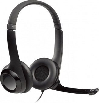 Наушники с микрофоном Logitech H390 черный 1.9м накладные USB оголовье (981-000014) от магазина РЭССИ