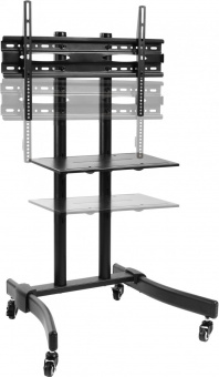 Стойка для телевизора Cactus CS-ST1030BK черный 37"-70" макс.50кг напольный мобильный от магазина РЭССИ