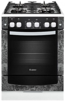 Плита Газовая Gefest ПГ 6500-02 0113 черный мрамор реш.чугун от магазина РЭССИ