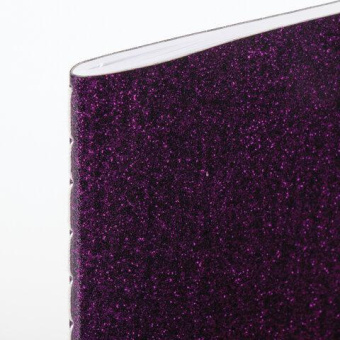 Тетрадь BRAUBERG SPARKLE A5 147x210 мм 48 листов сшивка в точку кожзам с блестками сиреневый 403856 от магазина РЭССИ