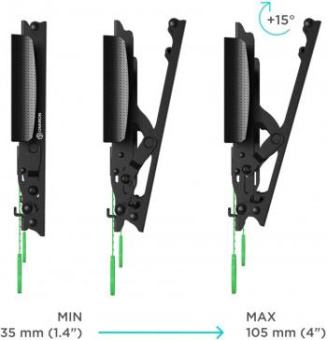 Кронштейн для телевизора Onkron TM4 черный 17"-43" макс.36.5кг настенный наклон от магазина РЭССИ