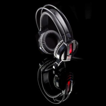 Наушники с микрофоном Оклик HS-L450G ARROW черный/красный 2.2м мониторные оголовье (472654) от магазина РЭССИ