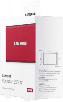Накопитель SSD Samsung USB-C 500Gb MU-PC500R/WW T7 1.8" красный от магазина РЭССИ