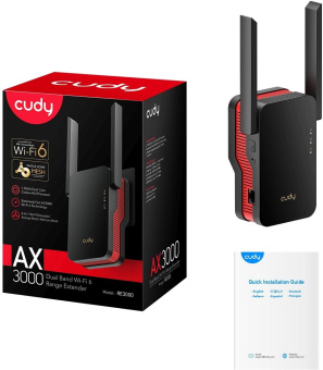 Повторитель беспроводного сигнала Cudy RE3000 AX3000 Wi-Fi черный от магазина РЭССИ