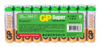 Батарея GP Super Alkaline 24A LR03 AAA (20шт) от магазина РЭССИ