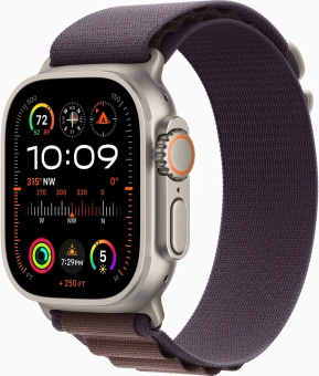Смарт-часы Apple Watch Ultra 2 A2986 49мм OLED корп.титан Alpine loop рем.индиго разм.брасл.:145-190мм (MRET3LW/A) от магазина РЭССИ