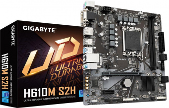 Материнская плата Gigabyte H610M S2H Soc-1700 Intel H610 2xDDR5 mATX AC`97 8ch(7.1) GbLAN+VGA+DVI+HDMI+DP от магазина РЭССИ