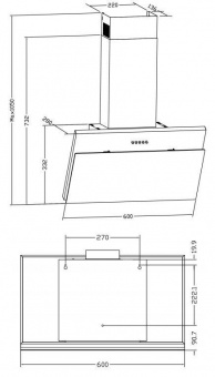 Вытяжка каминная Weissgauff Yota 60 PB черный управление: кнопочное (1 мотор) от магазина РЭССИ