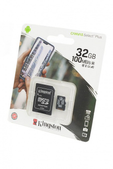 Носитель информации KINGSTON CANVAS Select Plus microSD 32GB (Class 10)  A1 (100 Mb/s) с адаптером BL1 от магазина РЭССИ