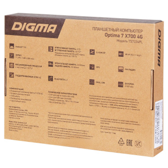 Планшет Digma Optima 7 X700 4G SC9863 (1.6) 8C RAM3Gb ROM32Gb 7" IPS 1280x800 LTE 2Sim Android 10.0 черный 2Mpix 2Mpix BT GPS WiFi Touch microSD 128Gb minUSB 2500mAh от магазина РЭССИ