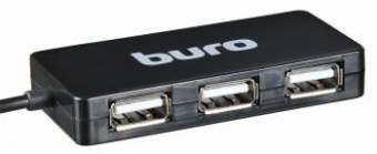 Разветвитель USB 2.0 Buro BU-HUB4-U2.0-Slim 4порт. черный от магазина РЭССИ