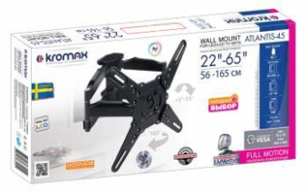 Кронштейн для телевизора Kromax ATLANTIS-45 темно-серый 22"-65" макс.45кг настенный поворот и наклон от магазина РЭССИ