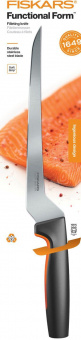 Нож кухонный Fiskars Functional Form 1057540 стальной филейный лезв.216мм прямая заточка черный/оранжевый от магазина РЭССИ