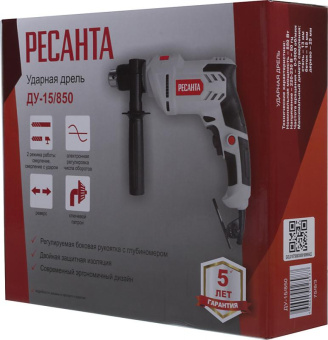 Дрель ударная Ресанта ДУ-15/850 850Вт патрон:кулачковый реверс (75/8/3) от магазина РЭССИ