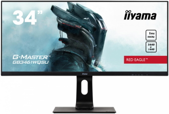 Монитор Iiyama 34" Red Eagle GB3461WQSU-B1 черный IPS LED 1ms 21:9 HDMI M/M матовая HAS Piv 1000:1 350cd 178гр/178гр 3440x1440 144Hz FreeSync Premium DP UW USB 9.7кг от магазина РЭССИ