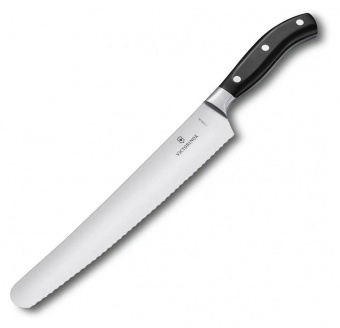 Нож кухонный Victorinox Grand Maitre (7.7433.26G) кованый универсальный для хлеба лезв.260мм серрейт. заточка черный от магазина РЭССИ
