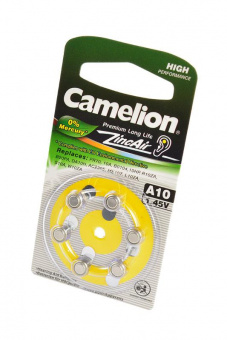 Элемент питания Camelion Zinc-Air A10-BP6(0% Hg) BL6 от магазина РЭССИ