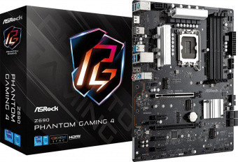 Материнская плата Asrock Z690 PHANTOM GAMING 4 Soc-1700 Intel Z690 4xDDR4 ATX AC`97 8ch(7.1) GbLAN RAID+HDMI от магазина РЭССИ