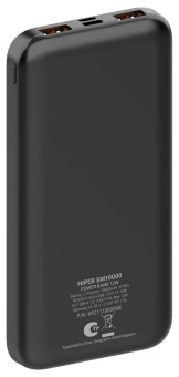 Мобильный аккумулятор Hiper SM10000 10000mAh 2.4A 2xUSB черный (SM10000 BLACK) от магазина РЭССИ