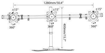 Кронштейн для мониторов Cactus CS-VM-MP330S-BK черный 15"-24" макс.8кг настольный наклон от магазина РЭССИ