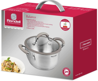 Кастрюля Rondell Balance RDS-754 2.8л. d=20см (с крышкой) стальной от магазина РЭССИ