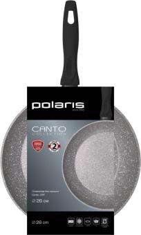 Сковорода Polaris Canto 26F круглая 26см ручка несъемная (без крышки) серый (019125) от магазина РЭССИ