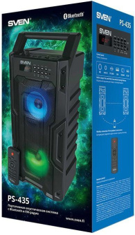 Колонка порт. Sven PS-435 черный 20W 2.0 BT/3.5Jack/USB 10м 2000mAh (SV-019075) от магазина РЭССИ