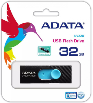 Флеш Диск A-Data 32Gb UV220 AUV220-32G-RBKBL USB2.0 черный/синий от магазина РЭССИ