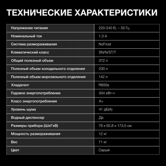 Холодильник Hyundai CS4086FIX 2-хкамерн. нержавеющая сталь инвертер от магазина РЭССИ