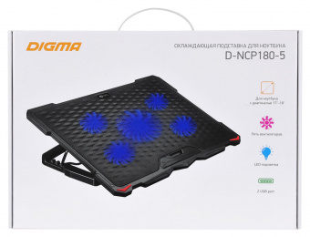 Подставка для ноутбука Digma D-NCP180-5 18"415x295x25мм 2xUSB 5x 79/150ммFAN 850г черный от магазина РЭССИ