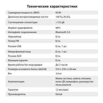 Минисистема SunWind SW-MS30 черный 60Вт FM USB BT SD/MMC от магазина РЭССИ