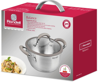 Кастрюля Rondell Balance RDS-753 2л. d=18см (с крышкой) стальной от магазина РЭССИ