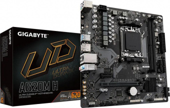 Материнская плата Gigabyte A620M H SocketAM5 AMD A620 2xDDR5 mATX AC`97 8ch(7.1) GbLAN RAID+VGA+HDMI от магазина РЭССИ
