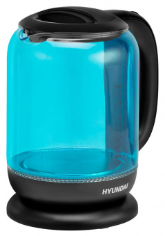 Чайник электрический Hyundai HYK-G2806 1.8л. 2200Вт голубой/черный (корпус: стекло) от магазина РЭССИ