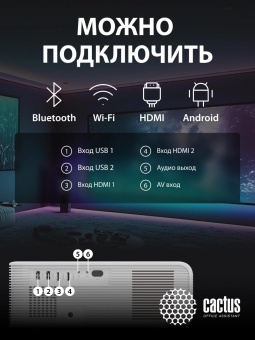 Проектор Cactus CS-PRM.01WT.Full HD-A LCD 700Lm ANSI (1920x1080) 2500:1 ресурс лампы:50000часов 2xUSB typeA 2xHDMI 1.8кг от магазина РЭССИ