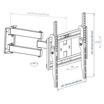 Кронштейн для телевизора Arm Media PT-15 NEW черный 32"-55" макс.35кг настенный поворотно-выдвижной и наклонный от магазина РЭССИ